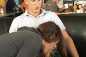 Girlfriend sucks my dick in a public